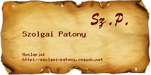 Szolgai Patony névjegykártya